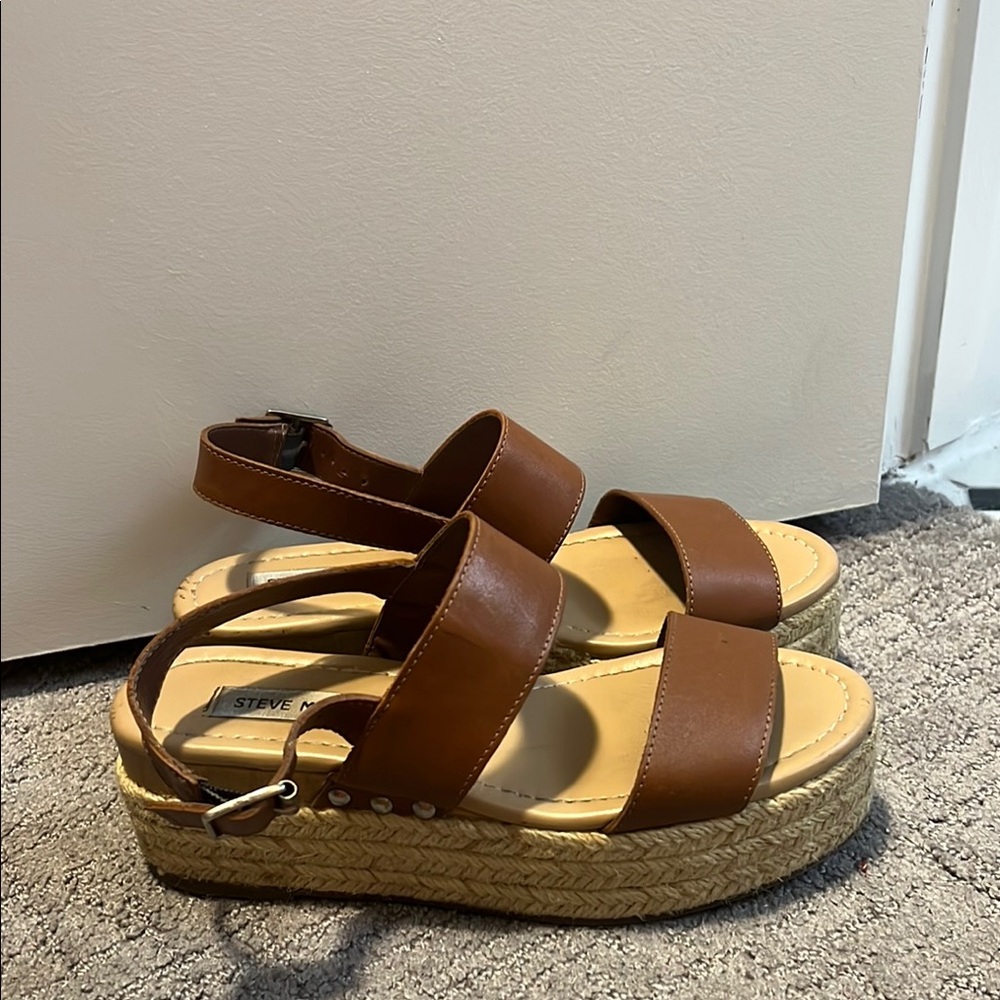Steve Madden Women's Brown Espadrille Platform Sandals